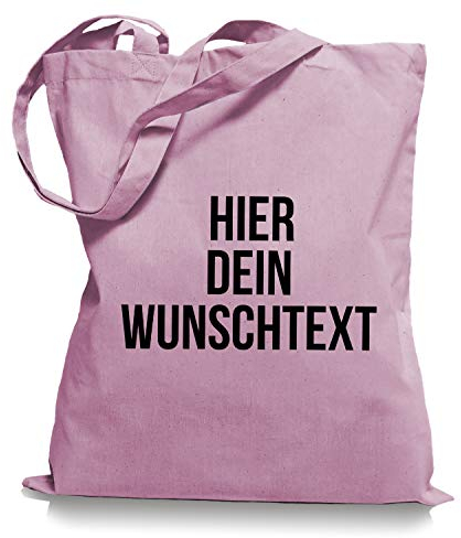 Ma2ca Stoffbeutel Jutebeutel mit Wunschtext/Selber gestalten mit dem Amazon T-Shirt Designer/Beutel Druck/Designertool Tragetasche/Bag/Jutebeutel WM1-classic_pink