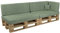 POKAR Palettenkissen Palettenauflagen mit abnehmbarem Bezug Palettenmöbel Palettensofa 6er Set: Sitzkissen 120x80 + Rückenlehne 120x40, Grün