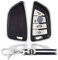 Kwak's TPU Key Case with Leather Pattern Compatible for BMW X1 X2 X3 X5 X6 530li Smart Car Key Soft Car Key Cover with Keychain(aurora silver)