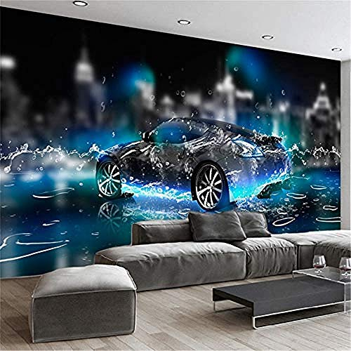 XHXI 3D Kinder Wandbilder Benutzerdefinierte 3D Wallpaper Modern Cool Sportwagen Foto Wandbilder Wohnzimmer Kinderz Wanddekoration fototapete 3d Tapete effekt Vlies wandbild Schlafzimmer-430cm×300cm