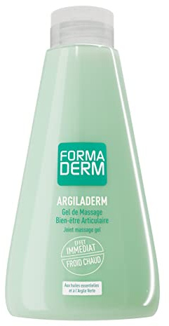 Formaderm - Gel Articulations Argiladerm 500 ml - Gel Massage à l'Argile Verte, Huiles Essentielles, Extraits de Plantes - Effet Froid Chaud Immédiat - Soulage les Douleurs Articulaires et Musculaires