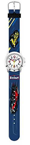 Scout Jungen Analog Quarz Uhr mit Kunststoff Armband 280393032, Blau