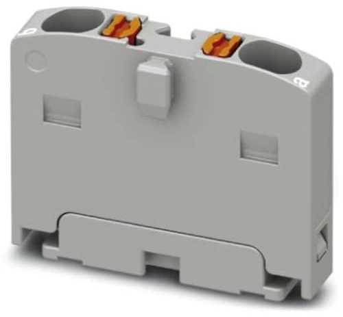 PHOENIX CONTACT PTFIX 2X1.5 GY Verteilerblock, Grundklemme, 450V Nennspannung, 17.5A Nennstrom, 2 Anzahl der Anschlüsse, 0.14mm²-2.5mm² Querschnitt, 26-14 AWG, Direktmontage mit Flansch, 50 Stück