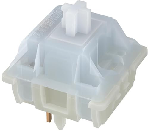 kutethy Gateron Switches milchig gelbe mechanische Tastatur gelb 5-polig für alle mechanischen MX-Tastaturen (108 Stück, weiß)