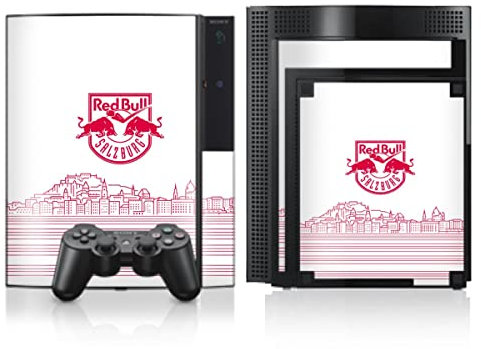 DeinDesign Skin kompatibel mit Sony Playstation 3 Folie Sticker Eishockey Skyline EC Red Bull Salzburg