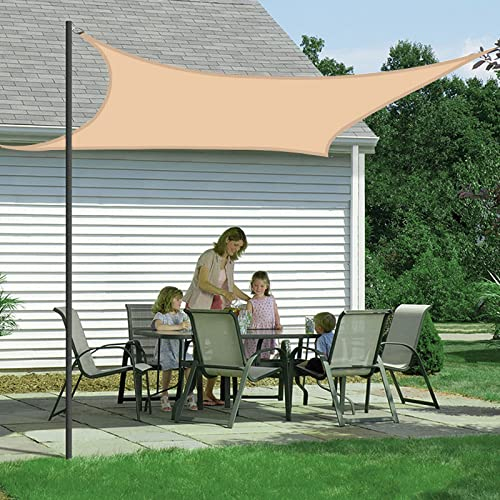 Sonnensegel Regenfest und Wasserdicht mit UV Schutz, Rechteck 4x8m, Sonnensegel für Balkon Garten Terrasse Sonnenschutz Sichtschutz Windschutz Wasserfest Wetterfest - Beige-Gelb