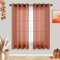 Burnt Orange Terrakotta Sheer Vorhänge 114 cm Länge für Küche Badezimmer Fenster Set 2 Paneele Ösen Bohemian Herbst Boho Kurze Vorhänge für kleine Fenster Keller Schlafzimmer 114 cm lang Rost