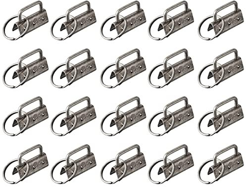 sourcing map 72Pcs 32mm/ 1.3-inch Key Fob Hardware with Keychain Ring for Bag Webbing Wristlets, Lanyards, Bronze Tone