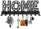 SirHoldeer Porte-clés mural métal HOME, 8 crochets, design Home Sweet Home, support clés décoratif noir pour entrée cuisine