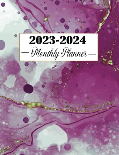 2023-2024 Monthly Planner: 2 Year Monthly Planner Calendar Schedule Organizer, Appointment Book, 1 month on two pages, with Federal & Funny Holidays, ... more, 8.5×11|Large Planner, pink coral Cover