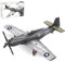 HIGH GODO Flugzeug P-51 Mustang Bausteine, Modell Maßstab 1:26 Techink ww2 Kampfflugzeug Klemmbausteine, Geburtstag Geschenke ab 6 Jahren Jungen or Erwachsene