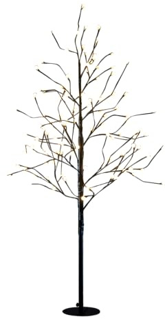 Luca Lighting Lichterbaum mit klassisch weißer LED-Beleuchtung - H150 x Ø80 cm - Metall - Schwarz