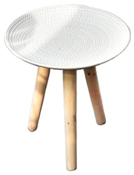 Nordischer kreativer runder Couchtisch aus Holz für Bett, Sofa, Beistelltisch, Tee, Obst, Snack, Service, Teller, Tablett, kleiner Schreibtisch, Wohnzimmermöbel (Farbe: D, Größe: 42 x 40 cm) (D 42 x 4