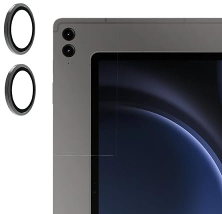 KNOXS Kameraschutz für Samsung Galaxy Tab S9 FE Plus, Anti-Kratzer HD 9H Harte Ringe Kamera Schutzfolie Anti-Scratch Ultradünn Gehärtetem Glas Linse Schutzfolie -Schwarz