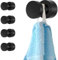 flintronic Towel Hooks, Matte Black Brass Modern Coat Hook, 5 Pack Wall Hooks, Modern Design Mounting Hangers, Self-Adhesive Coat Hooks for Bathroom Wall Cabinet Closet Door Kitchen Bedroom Hotel