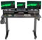 Morsut Electric Standing Desk with Drawers and Monitor Stand 140x60 cm, Height Adjustable Desk on Wheels, Sit/Stand Computer Table with Memory Function and Collision Protection, Black