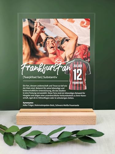 Frankfurt Geschenk personalisiert - Acryl Geschenk - Definition: Frankfurt Fan - Frankfurt Fanartikel, Frankfurt Fangeschenk, Frankfurt Geschenke, Geschenk für Frankfurtfans