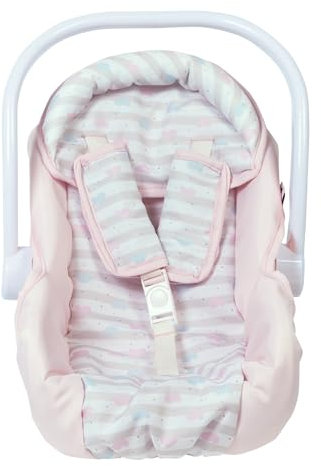 Adora Kreative pastellrosa Puppen-Autositz-Tragetasche, abnehmbarer Bezug, maschinenwaschbar, passend für die meisten Puppen, Plüschtiere bis 20 Jahre, für Kinder ab 2 Jahren, Pastellrosa Herzen