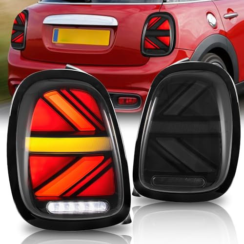 VLAND Rückleuchten für MINI F55 F56 2014–2023, F57 Cabrio 2015–2023,Schwarz mit Geräuchert