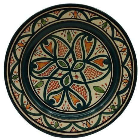 Assiette en céramique terre cuite Mur Diamètre 22,5 cm Ethnique Marocain Maroc 0104241001