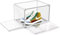HYGRAD- Acrylic Shoe Storage Boxes – Stackable Shoe Cabinet For Closet, Space Saving Shoe Organizer With Magnetic Doors 2 Lids Open For Sneakers, Trainers, Pumps, Heels, Flats (4)