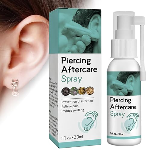 Piercing Aftercare Spray Solution,After Care Cleanser For Ear Piercing,Cleaning Supplies To Cleanse And Soothe Swelling,Irritated Skins,Cleansing Treatments,Soothing Mist,For Ear,Nose,Tongue Piercings