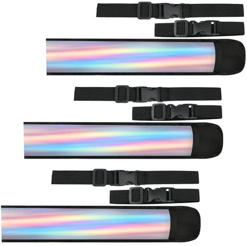 Rave Fan Holster Folding Fan Sleeves 3Pack Rave Fan Holder w Stretchy Straps, Rave Accessories for Men Women, Reflective Hand Fan Holder Pouch Foldable for Dance Music Circuit Parties and Raves