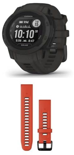 Garmin Instinct 2S Solar – schlanke GPS-Smartwatch mit bis zu 51 Tagen Akkulaufzeit & QuickFit Band