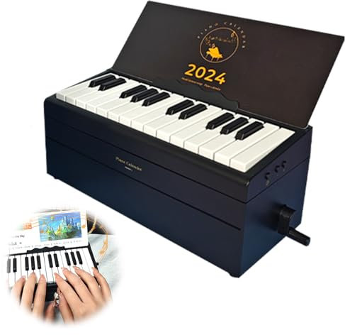 Swift-Klavierkalender 2024-2025, Spielbarer Piano-Kalender mit 52 Musiktiteln, Tischkalender, Perfekt für Fans und Musikliebhaber (Schwarz)