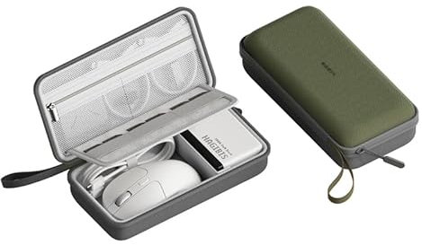 Hagibis Étui de Voyage pour appareils électroniques - Sac de Transport étanche pour câble, Chargeur, Banque d'alimentation, Carte SD, Souris, Disque Flash USB, Gris, L, Étui de Voyage Rigide en Tissu