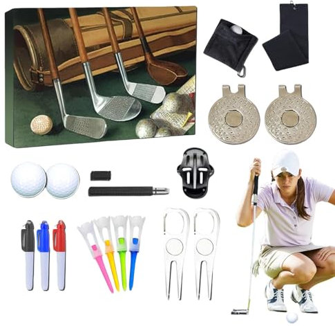 Weihnachten für Golfer, Golf 2024, Weihnachts-Countdown-Kalender für Golfer, tragbare Golf-Werkzeug-Kits für Golf-Enthusiasten, Anfänger, Liebhaber