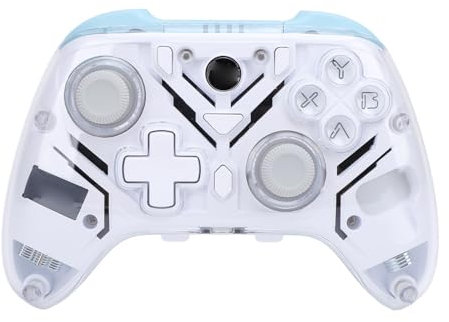 Garsent BT Game Controller, WL Controller mit Hall Trigger RGB Light Burst für PC, OS X und Steam Deck, 2,4 G WL mit USB-Kabel (White)
