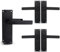 Bwintech 3 Pairs Lever Latch Flat Black Door Handles,Classic Victorian Straight Design,Ideal for All Types of Wooden Doors,Internal Doors