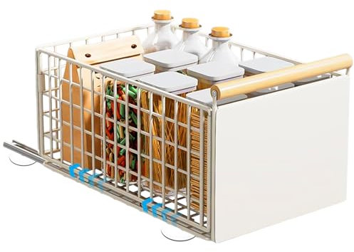 Yunkctuk Cajones Extraibles para Cocina, Cajón Telescópico, Bandeja Extraible Armario Cocina Disponible en 2 Tamaños, Organizador Armario Cocina Extraible Blanco(Grande)