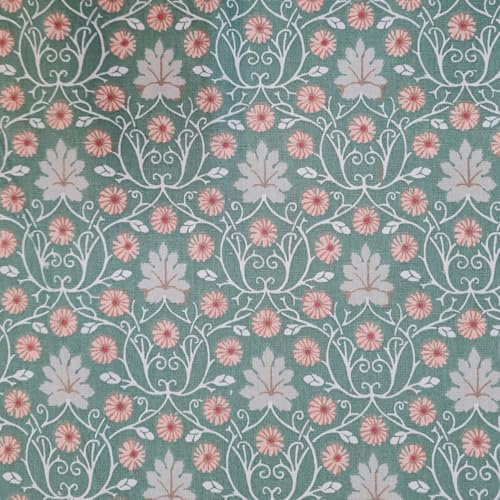 Werthers Stoffe Stoff Meterware Corinthe salbei rosa Blumen Ranken Baumwolle Popeline