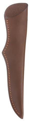 sourcing map Leather Knife Sheath 8.9 x 1.89 Leather Pocket Knife Sheath with Hole for Folding Knife Camping Hunting Outdoors, Deep Brown