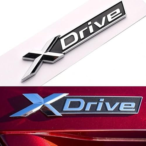 X Drive Auto Emblem Xdrive Schriftzug Badge Kofferraum Chrom Aufkleber Silber Ersatz passend für BMW