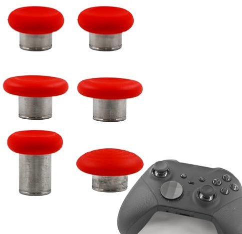 6 in 1 levette di ricambio in metallo per controller Xbox Elite Series 2, levette per controller Elite Series 2 Core, levette di ricambio per controller Elite Series 2 (rosso)