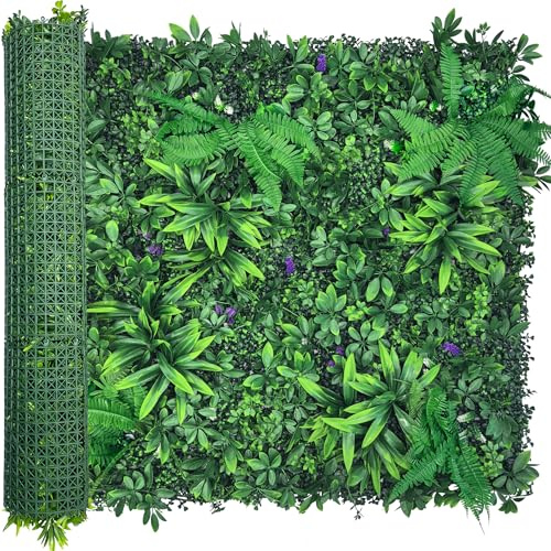 ODTORY Panneaux muraux de verdure artificielle : 101,6 x 304,8 cm - Anti-UV - Toile de fond pour clôture de jardin, intimité, décoration d'intérieur et d'extérieur