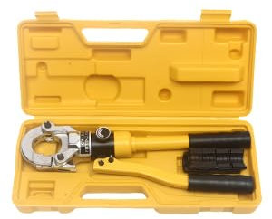 Ealtqund Presszange Hydraulische Presszange 8T Presskraft mit 4 Aufsätzen, Cr40-Stahl Professionelles Crimpwerkzeug für Alu-Kunststoffrohre, PEX- und PB-Rohre, Kupferrohre