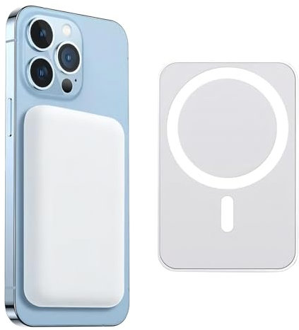 Wireless Power Bank for MagSafe, Magnetic Power Bank 5000mAh Portable Charger, Wireless External Battery Pack for Apple iPhone 16/15/14/13/12 Pro/Pro Max/Mini/Plus