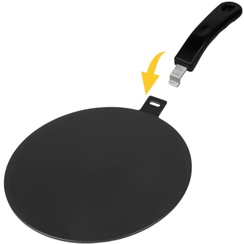 BigKing Placa de conducción del calor para cocinas de inducción con mango extraíble aislante, 24 cm, adaptador de inducción de material SS430 + Alu1050 + SS430, pintura en aerosol negra