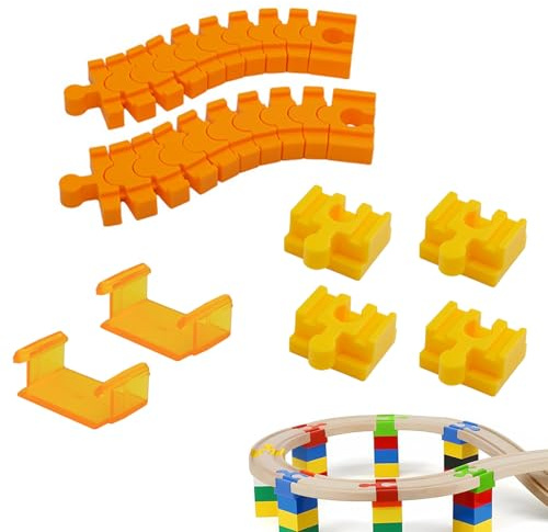 THXFUNAREA BRIO Kompatibles Schienen Holzeisenbahn Schienen Adapter，Holzeisenbahn Verbinde, 8 Stück Connectors Eisenbahn Spielzeug Zubehör, Robustes Holzschienen Erweiterungsset
