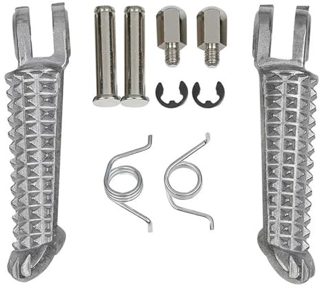 Pédales Pédales antidérapants Repose-pieds avant/arrière pour YAMAHA R1 R6 FZ6 XJ6 FZ8 FZ1(Silvery Front)