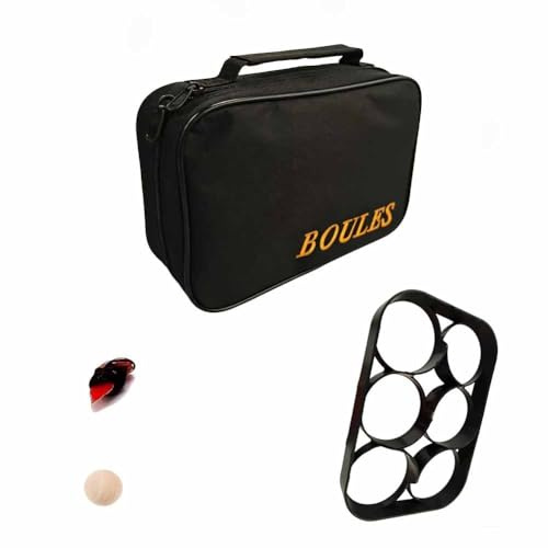 Journdream Boccia-Kugel Tragetasche für 6 Bälle, aus hochwertigem Nylon und Oxford-Stoff, inklusive Marker und Zielball, geeignet für Outdoor-Sportarten,Boule Kugeln Tragetasche (ohne Bälle)