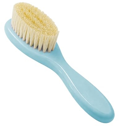 babynova Baby Bürste mit Naturborsten - Extra weiche natürliche Borsten Haarpflege für Babys & Kleinkinder – Sanfte Pflege für empfindliche Köpfe - Blau