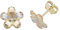 Edle 9 Karat (375) Tricolor Gold Damen - Paar Ohrstecker - 11mm*11mm WJS1855