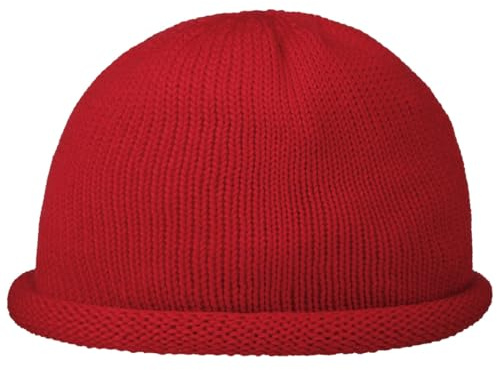 Lierys Winter Docker hat Women/Men - Made in Germany - Beanie Made of new Wool - Functional Knitted hat - Wool hat Autumn/Winter red One Size