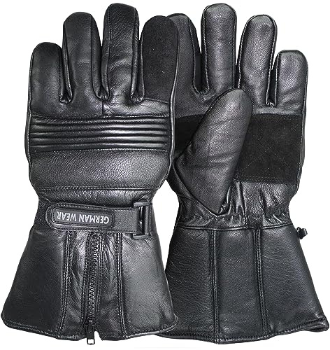 German Wear Herren Winter Motorradhandschuhe Winterhandschuhe Lederhandschuhe