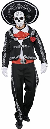 Spooktacular Creations Herren Tag der Toten Kostüm Mariachi Senor Kostüm Set Halloween Dress Up Party, Dia de Los Muertos (medium)